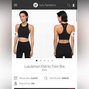 Lululemon Athletica Ebb to Train Bra